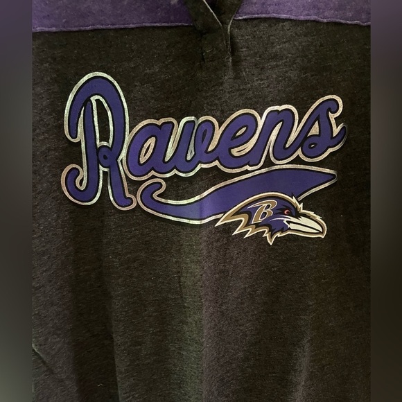 Baltimore Ravens TShirt Womens XXL Distressed Short Sleeve Scoop w/ V cut Purple - Picture 2 of 9